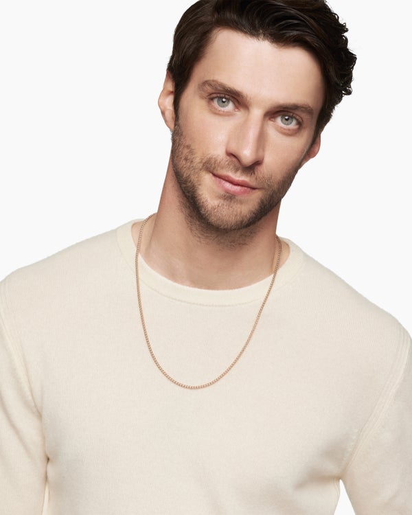 David Van Hagen Wheat Chain Necklace 18K Rose Gold 2.5mm