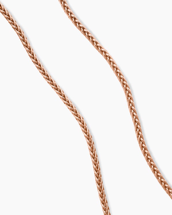 David Van Hagen Wheat Chain Necklace 18K Rose Gold 2.5mm