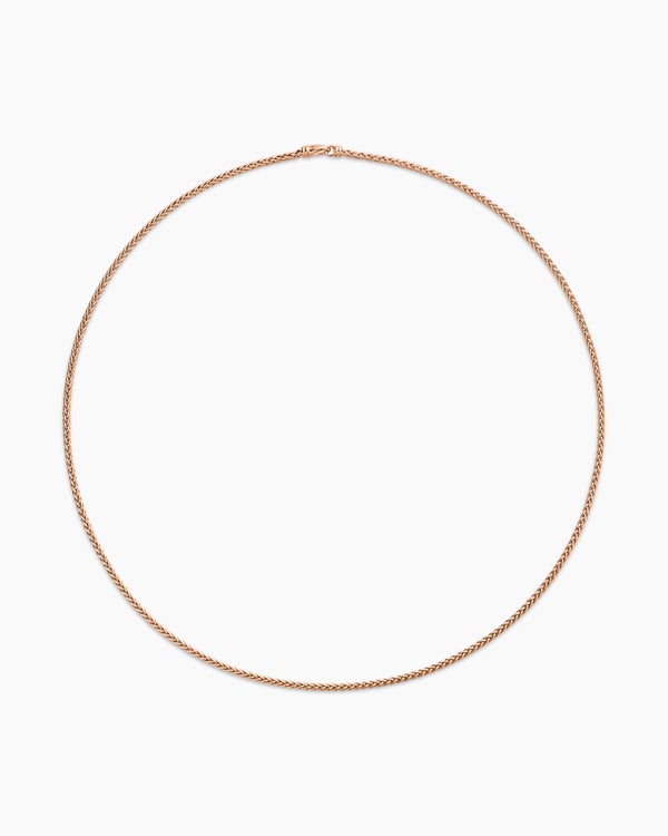 David Van Hagen Wheat Chain Necklace 18K Rose Gold 2.5mm