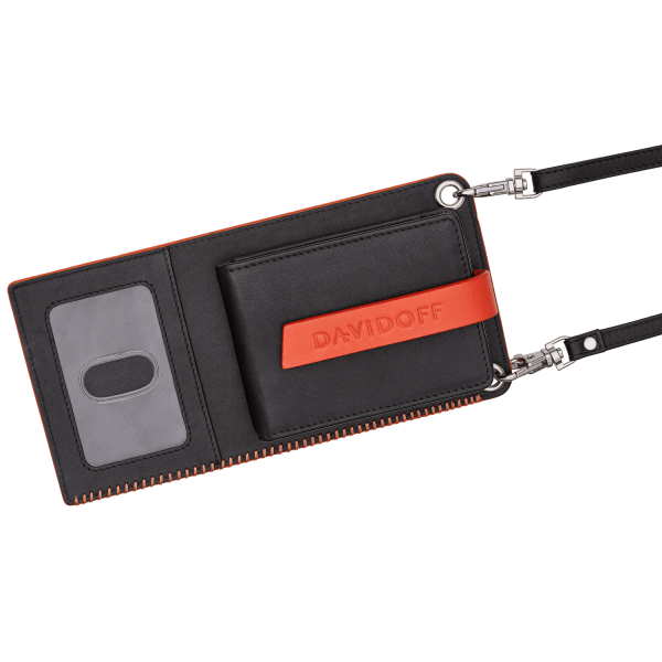 Davidoff ESSENTIALS Wallet 3CC + MC - Black-Orange