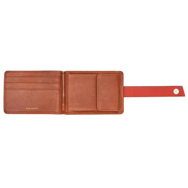Davidoff ESSENTIALS Wallet 3CC + MC - Cognac-Orange