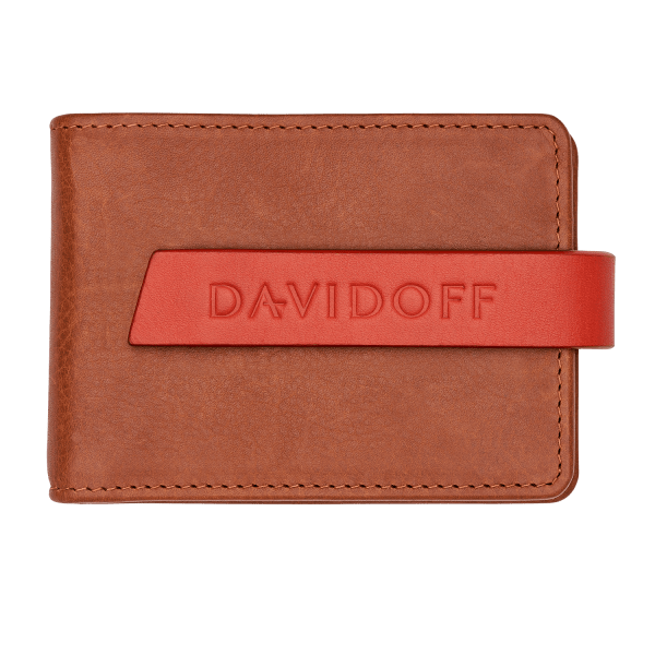 davidoff ESSENTIALS Wallet 3CC + MC - Cognac-Orange
