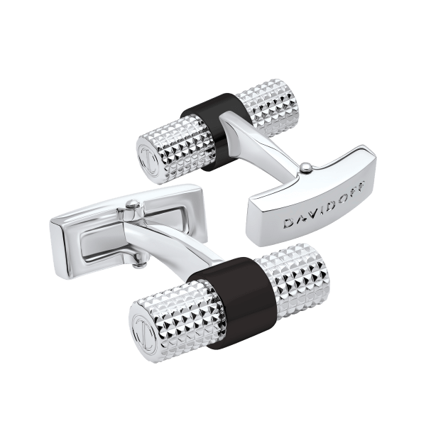 davidoff PARIS Cufflinks Barrel - Rhodium / Black