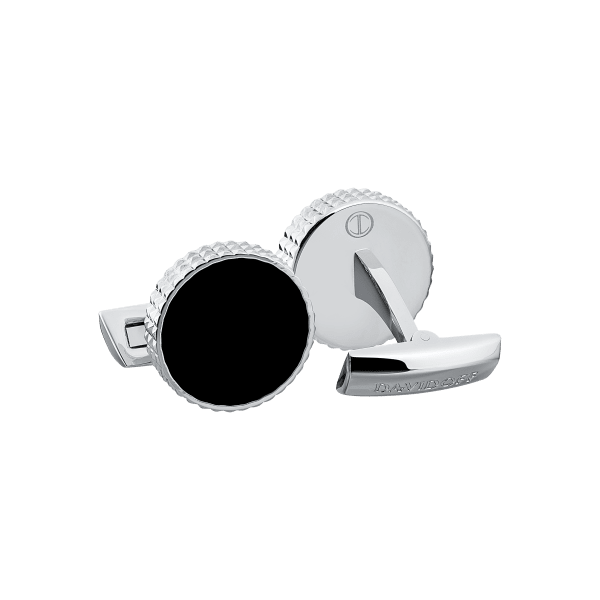 davidoff PARIS Cufflinks Round - Rhodium/black
