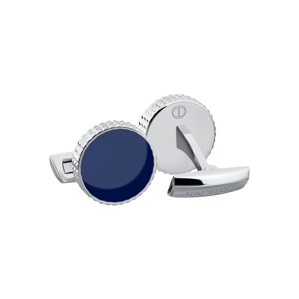 davidoff PARIS Cufflinks Round - Rhodium/blue