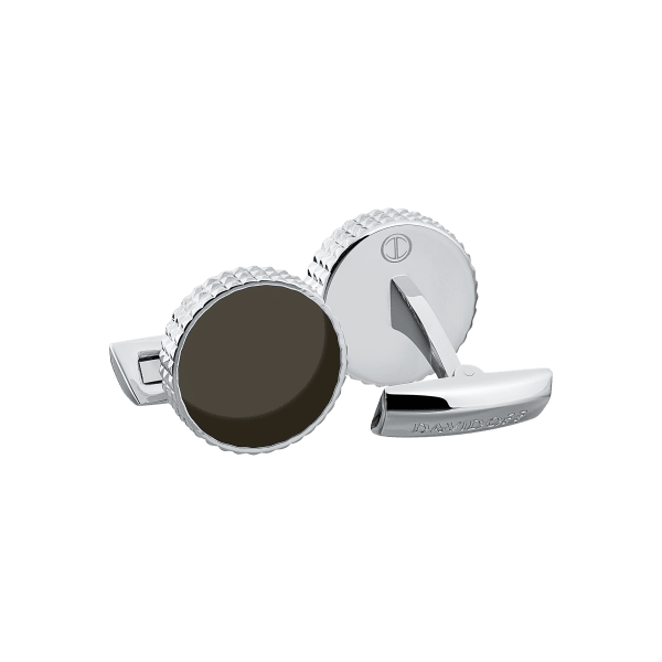 davidoff PARIS Cufflinks Round - Rhodium/brown