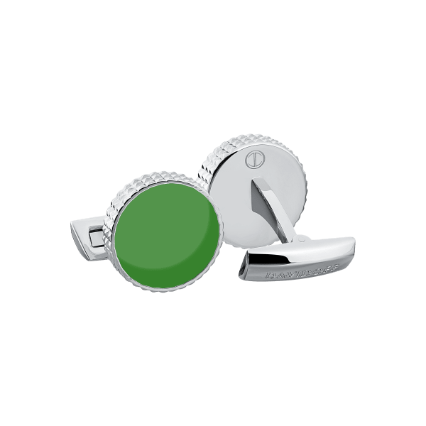 davidoff PARIS Cufflinks Round - Rhodium/green
