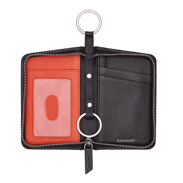 Davidoff PARIS Wallet 2CC + 1WN + KR - Black/Orange