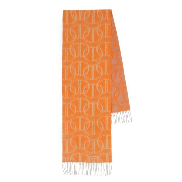 davidoff ZINO Scarf Anthracite - Orange