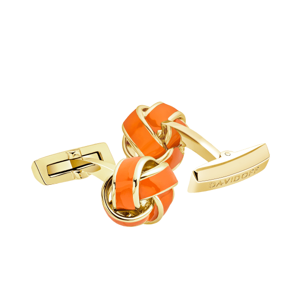 davidoff ESSENTIALS Cufflinks Knot - Light Gold / Orange