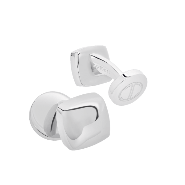 davidoff ESSENTIALS Cufflinks Mini Size Square - Rhodium