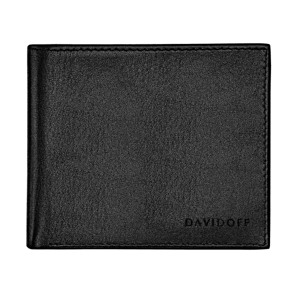 davidoff ESSENTIALS Wallet 3CC + 2 Pockets & Coin - Black