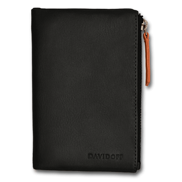 davidoff ESSENTIALS Wallet 6CC + 6P + 1 Window + zipped Coin - Black