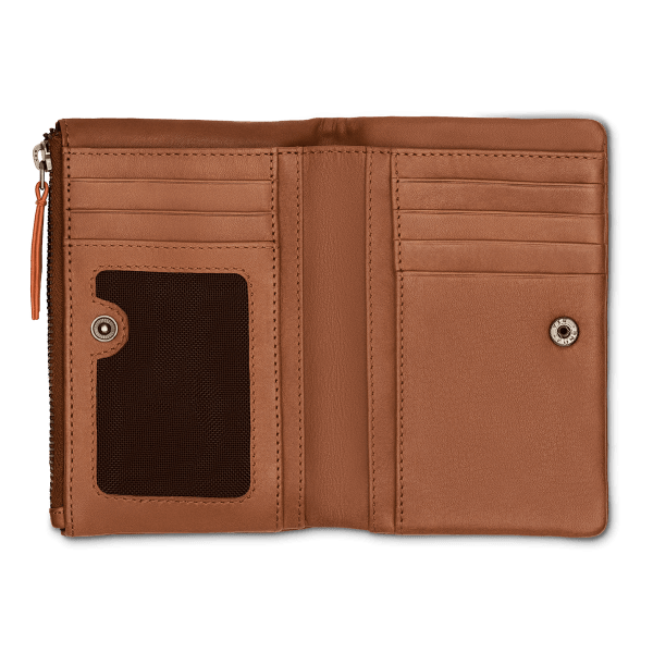 Davidoff ESSENTIALS Wallet 6CC + 6P + 1 Window + Zipped Coin - Cognac