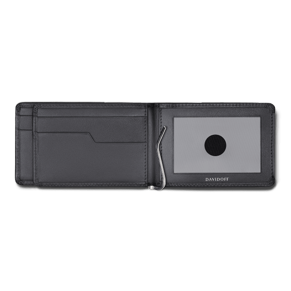 Davidoff ZINO Credit Card Holder 7CC + 1P + 1Window + Money Clip - Black