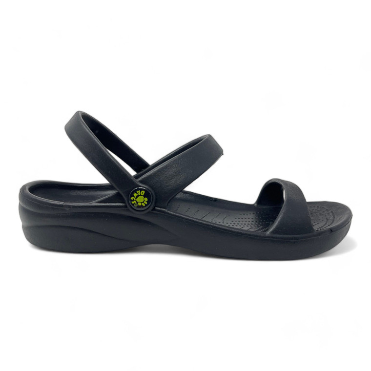 dawgs Women's 3-Strap Sandals - Black