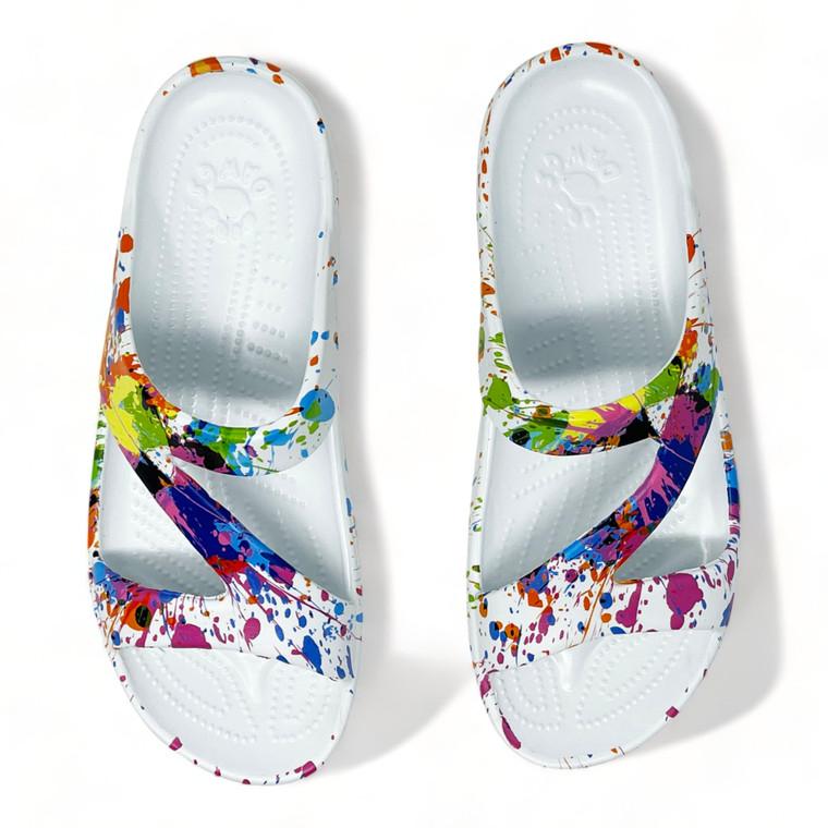 Dawgs Women's PAW Print Z Sandals - Artist Palette