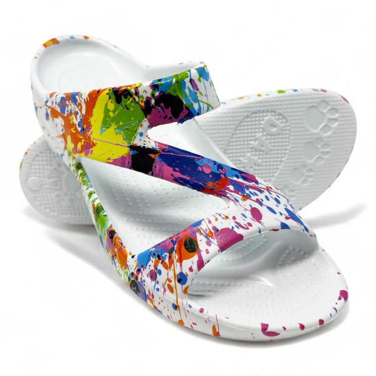 Dawgs Women's PAW Print Z Sandals - Artist Palette