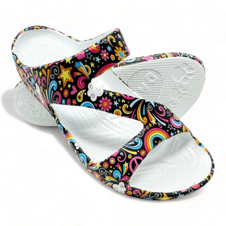 Dawgs Women's PAW Print Z Sandals - Feelin' Groovy