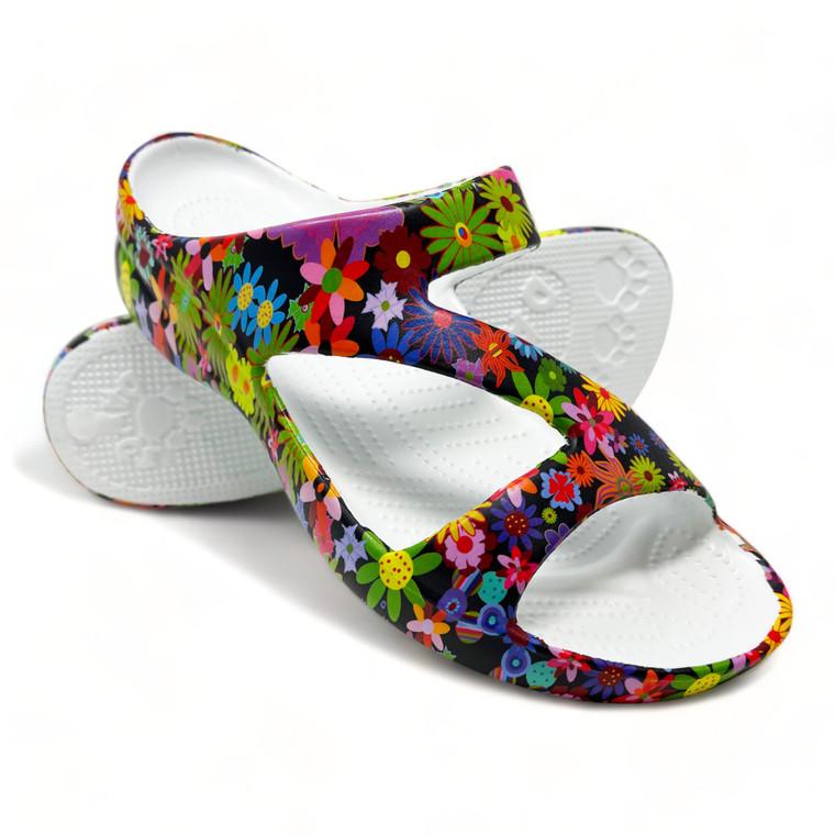 Dawgs Women's PAW Print Z Sandals - Flower Child