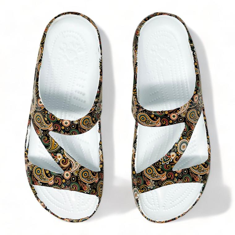 Dawgs Women's PAW Print Z Sandals - Paisley Gold