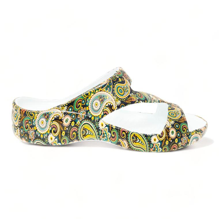 dawgs Women's PAW Print Z Sandals - Paisley Gold