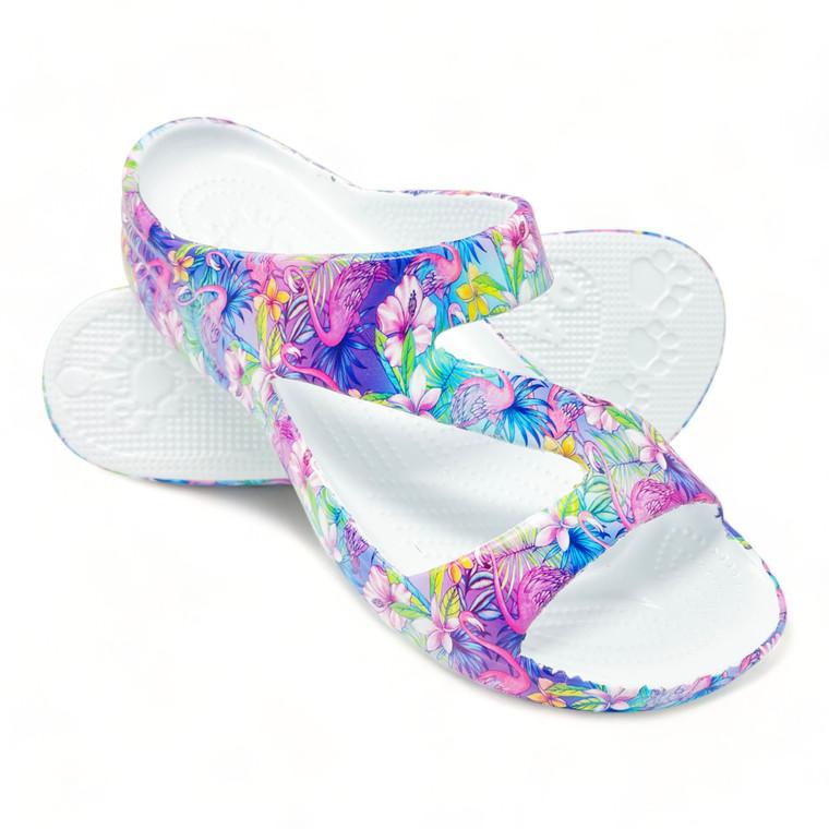 Dawgs Women's PAW Print Z Sandals - Pretty In Pink