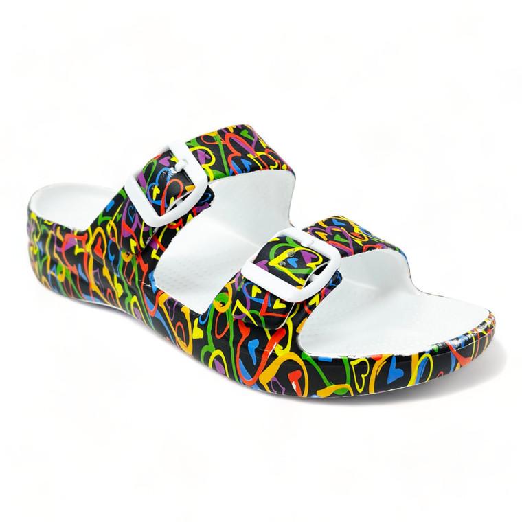 Dawgs Women's PAW Print Adjustable 2-Strap Sandals - Luv Generation