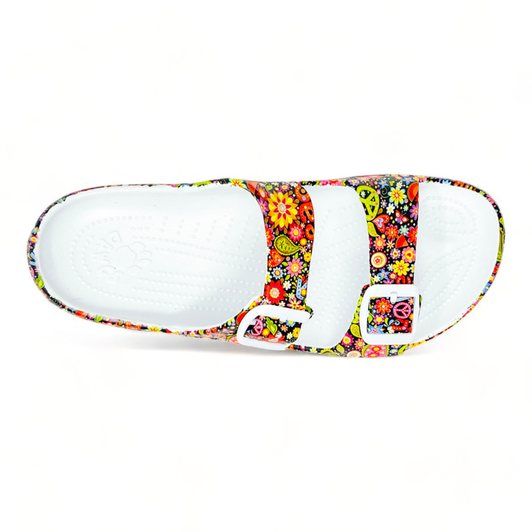 Dawgs Women's PAW Print Adjustable 2-Strap Sandals - Peace Out