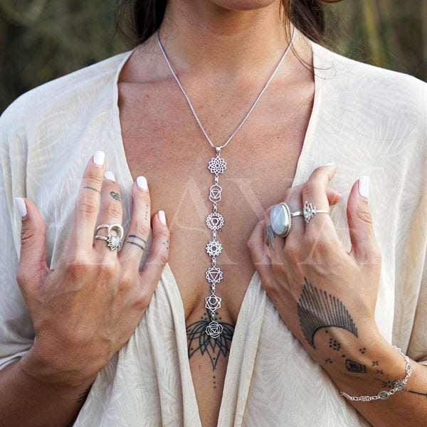 Daya 7-Chakra Necklace 14K Gold Plated