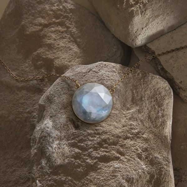 Daya Celestial Moonstone Necklace 14K Gold Plated