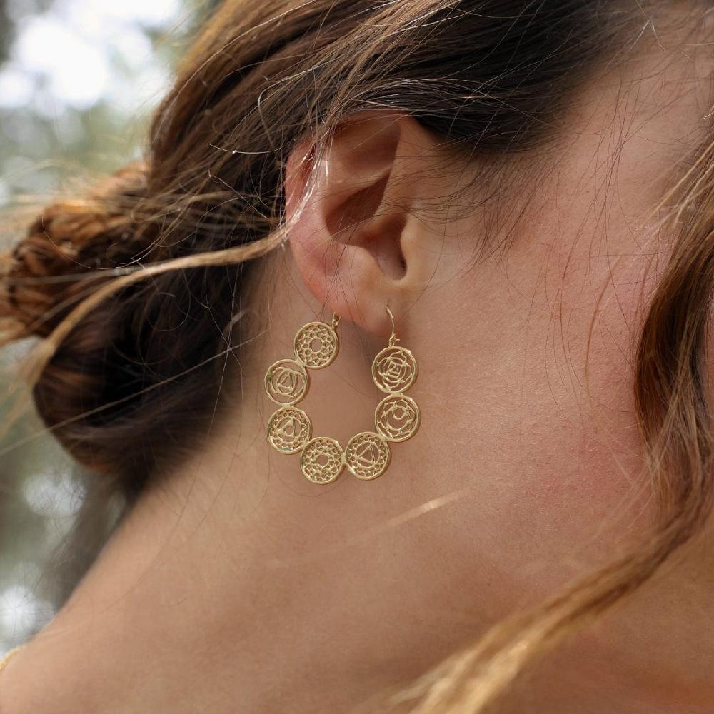 daya Chakra Hoops 14K Gold