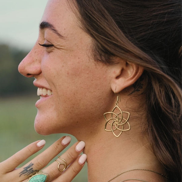 Daya Dalia Earrings Pure Brass