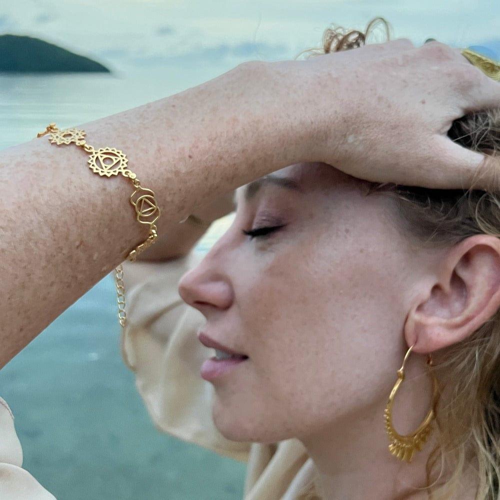 daya Daya 7-Chakra Bracelet 14K Gold Plated