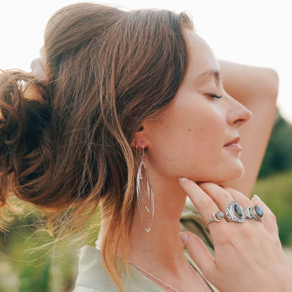 Daya Divine Spiral Earrings Sterling Silver