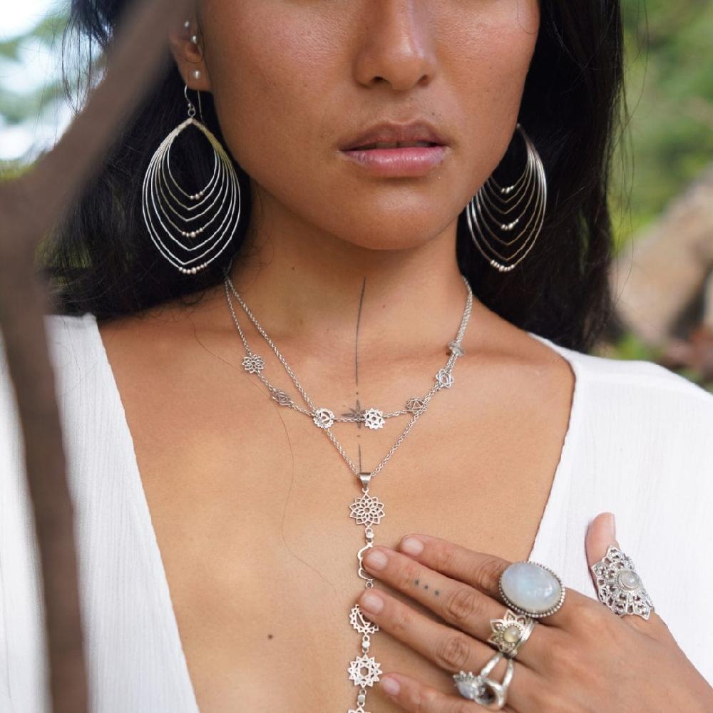 daya Divine Spiral Earrings Sterling Silver