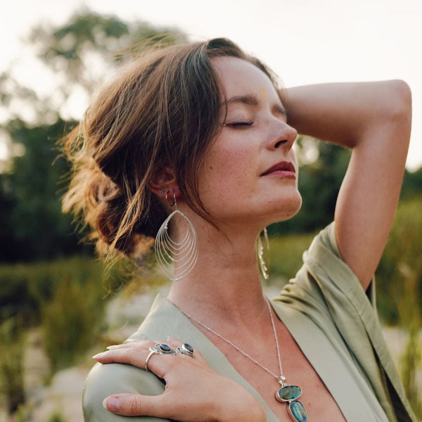 Daya Divine Spiral Earrings Sterling Silver