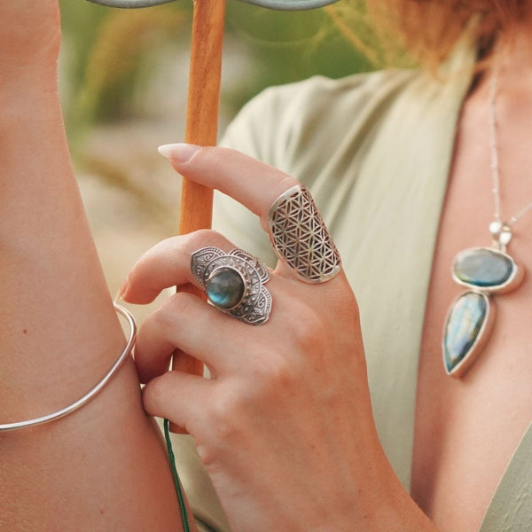 Daya Flower Of Life Ring Sterling Silver