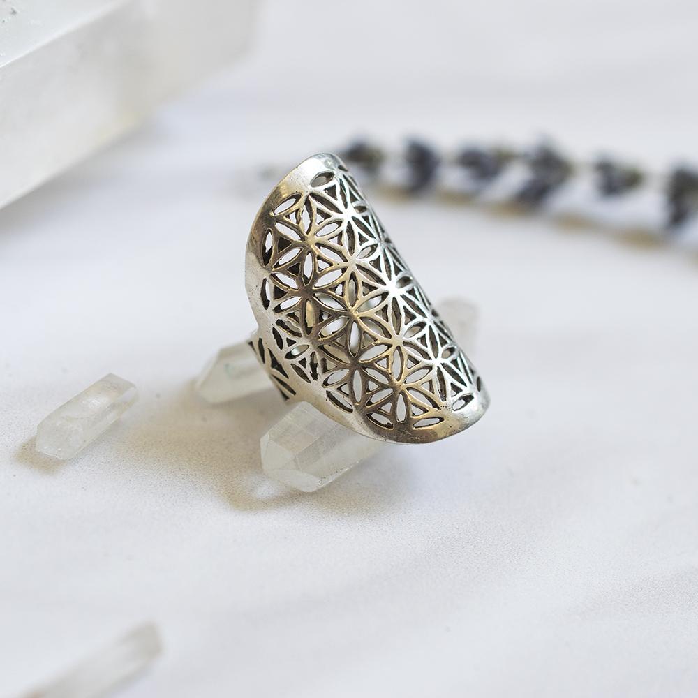 daya Flower of Life Ring Sterling Silver
