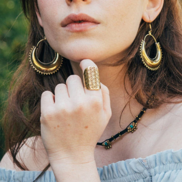 Daya Flower Of Life Ring Sterling Silver