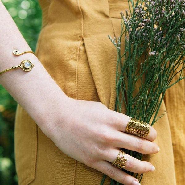 Daya Flower Of Life Ring Sterling Silver