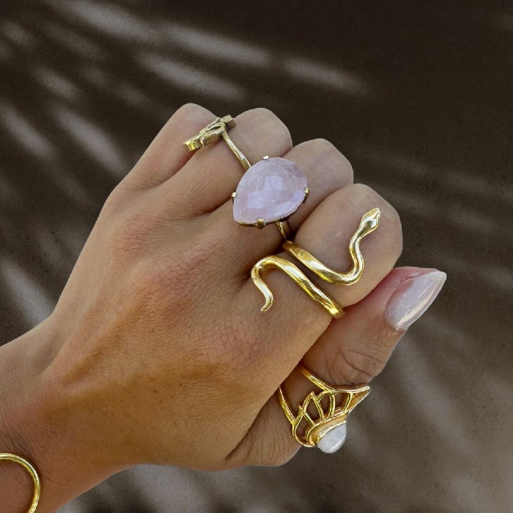 daya Lunar Rose Ring 14K Gold