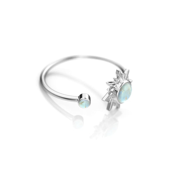 Daya Moonstone Sunrise Ring Sterling Silver