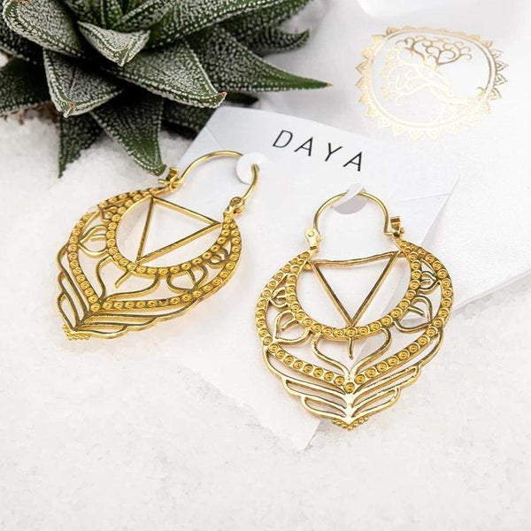 Daya Mystic Night Earrings Pure Brass