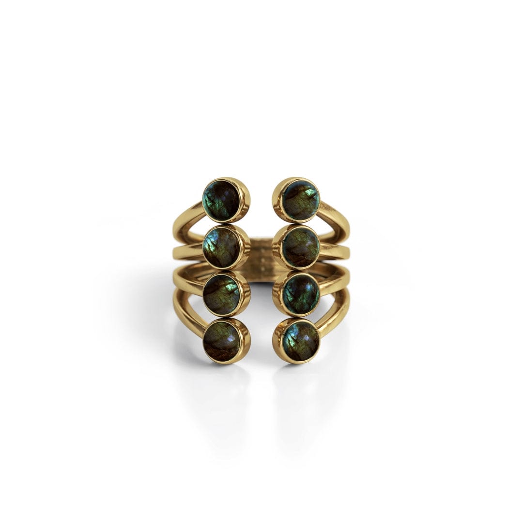 daya Orin Labradorite Ring Pure Brass