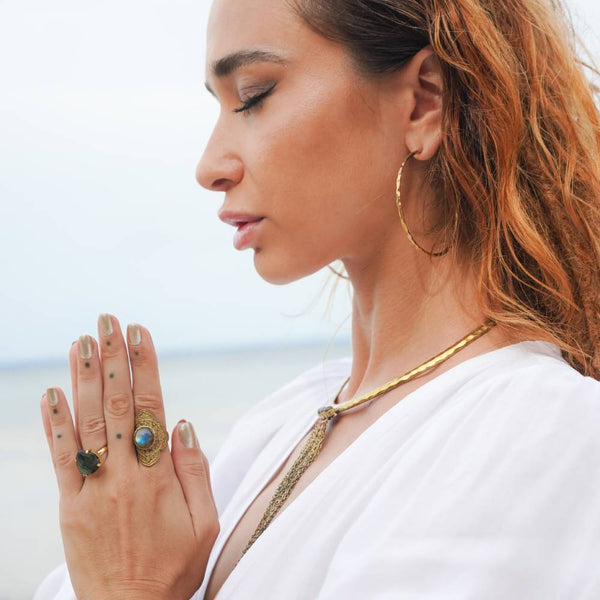 Daya Sacred Hoops Earrings Pure Brass