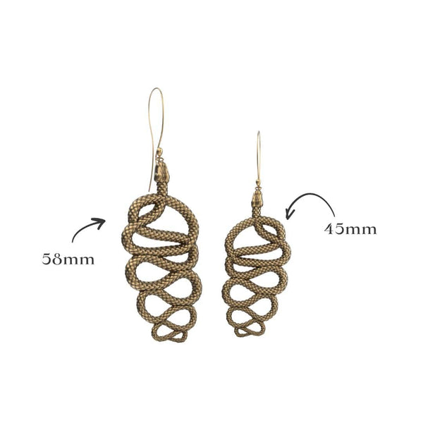 Daya Serpent Flow Earrings Pure Brass