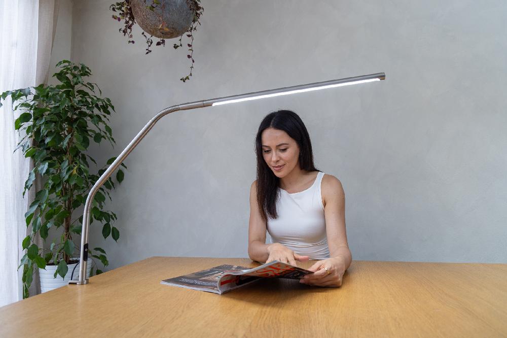 Daylight Company Slimline 4 Table Lamp – Brushed Steel