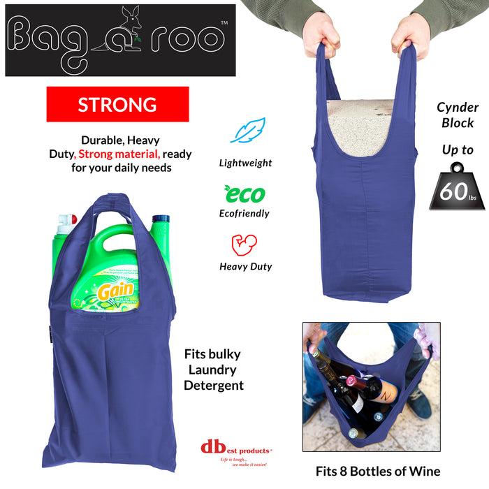 Dbest Products Dbest Products Bagaroo Sport Reusable Grocery Bags Shopping Tote With Carrying Case Machine Washable 10 Pack