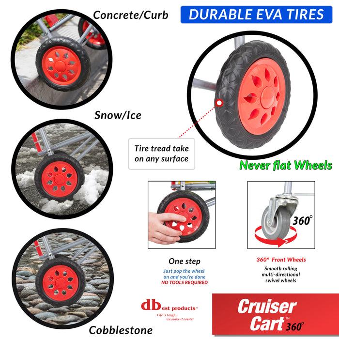 Dbest Products Cruiser Cart 360º Red